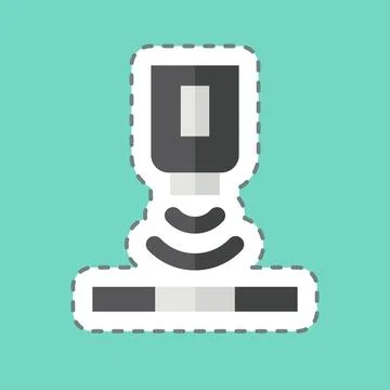 Sticker line cut Solor Sensor. related to Sensors symbol. design editable Illustrazione stock