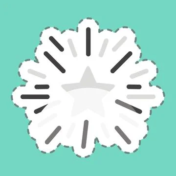 Sticker line cut Star with Rays. related to Stars symbol. simple design edi.. Stockillustratie