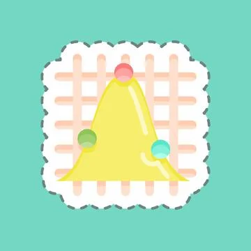 Sticker line cut Statistical Analysis. suitable for education symbol. simple  Stock Illustration