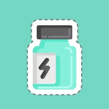 Sticker line cut Supplements. suitable for Healthy symbol. simple design edit Stock Illustration