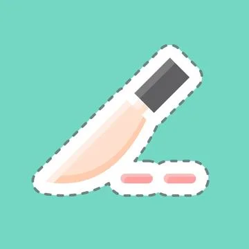 Sticker line cut Surgery. suitable for education symbol. simple design editab Ilustração Stock
