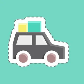Sticker line cut Suv. suitable for education. simple design editable. design  Stock Illustration