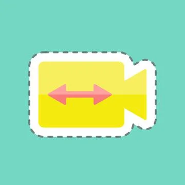 Sticker line cut Switch Video. suitable for Photo Editing symbol. simple desi Illustrazione stock