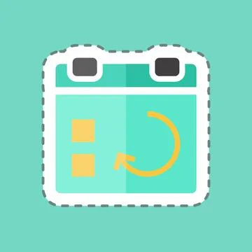 Sticker line cut Sync Event. suitable for User Interface symbol. simple desig Stock Illustration