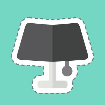 Sticker line cut Table Lamp. related to Light symbol. design editable イラスト素材