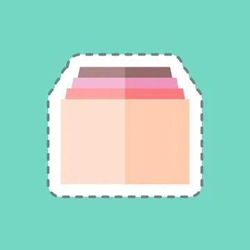 Sticker line cut Tabs. suitable for web interface symbol. simple design edita Stock Illustration