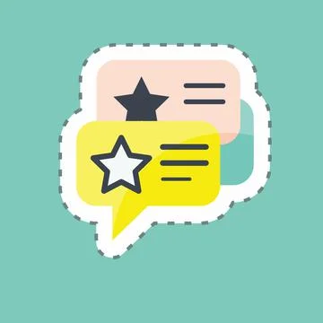 Sticker line cut Testimonials. suitable for Feedback symbol. simple design ed Stock Illustration