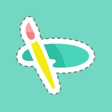 Sticker line cut Themes. suitable for Mobile Apps symbol. simple design edita Stock Illustration
