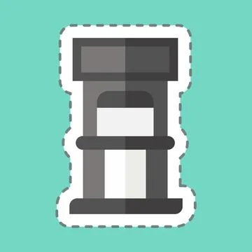 Sticker line cut Ticket Office. related to Amusement Park symbol. glyph sty.. Illustrazione stock