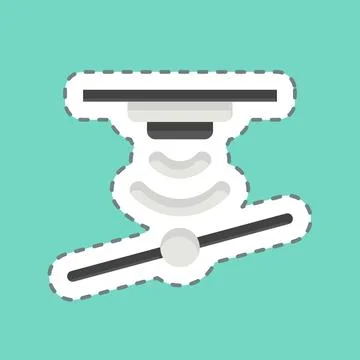 Sticker line cut Tilts Sensor. related to Sensors symbol. design editable Illustrazione stock