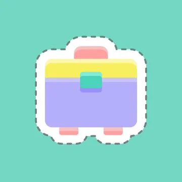 Sticker line cut Toolbox. suitable for building symbol. simple design editabl Ilustración de archivo