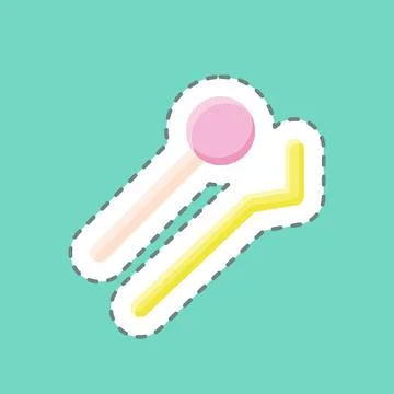 Sticker line cut Tools. suitable for medicine symbol. simple design editable. Stock-Illustration