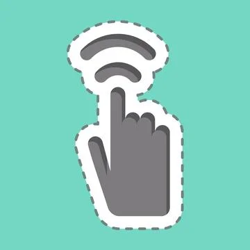 Sticker line cut Touch Sensor. related to Sensors symbol. design editable Illustrazione stock