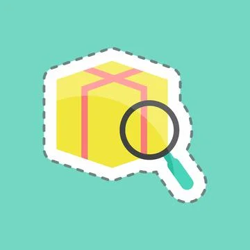 Sticker line cut Tracking. suitable for digital web symbol. simple design edi 스톡 일러스트