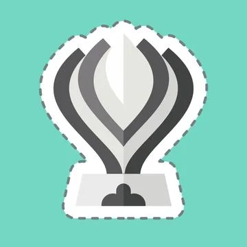 Sticker line cut Trophy. related to Racing symbol. simple design editable. .. Stock Illustration