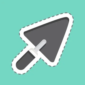Sticker line cut Trowel 2. related to Building Material symbol. simple desi.. 스톡 일러스트