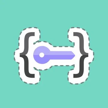 Sticker line cut Unlock Code. suitable for Programming symbol. simple design  Stock Illustration