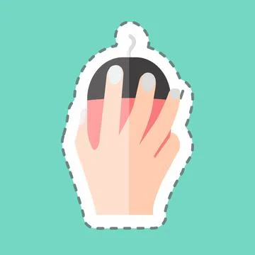 Sticker line cut Using Mouse. suitable for Hand Actions symbol. simple design 스톡 일러스트