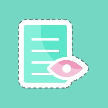 Sticker line cut View Document. suitable for User Interface symbol. simple de Stock Illustration