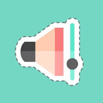 Sticker line cut Volume Control. suitable for web interface symbol. simple de Illustrazione stock