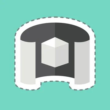 Sticker line cut Vr Token. related to Metaverse symbol. design editable Stock Illustration