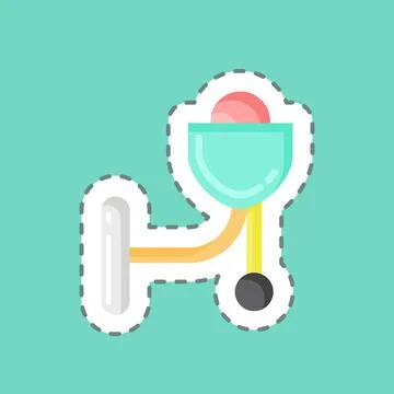 Sticker line cut Wall Lamp. suitable for House symbol. simple design editable Stock Illustration