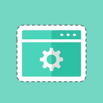 Sticker line cut Web Optimization. suitable for IT Services symbol. simple de Stock Illustration