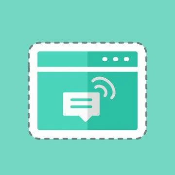 Sticker line cut Web Support. suitable for IT Services symbol. simple design  Stock Illustration
