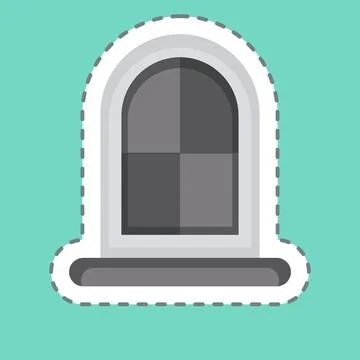 Sticker line cut Window. related to Building Material symbol. simple design.. Ilustración de archivo