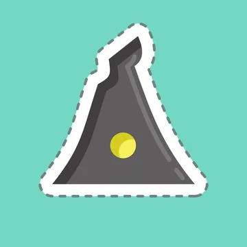 Sticker line cut Witch. suitable for Halloween symbol. simple design editable Stock Illustration