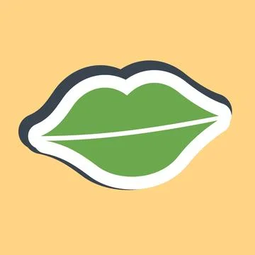 Sticker lips. St. Patrick's Day celebration elements. Good for prints, post.. Stock Illustration