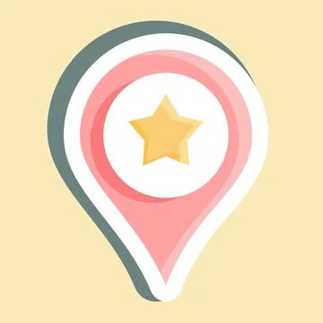 Sticker Location. suitable for education. simple design editable. design temp Stock Illustration