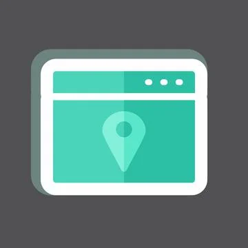 Sticker Location Web Advertising. suitable for IT Services symbol. simple des Stock Illustration