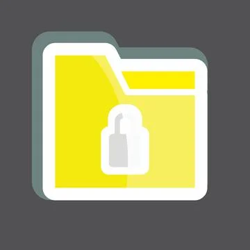 Sticker Locked Folder. suitable for User Interface symbol. simple design edit Illustrazione stock