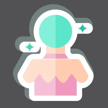 Sticker Magic Ball. related to Amusement Park symbol. glyph style. simple d.. イラスト素材