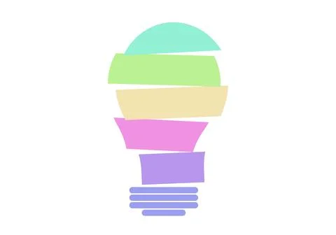 Sticker making a light bulb silhouette. 5 steps infographics template for pre Stock Illustration
