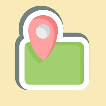 Sticker Map. related to Civil Engineering symbol. design editable Stock Illustration