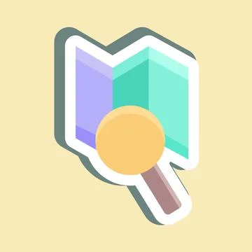 Sticker Map. suitable for education. simple design editable. design template  Stock Illustration