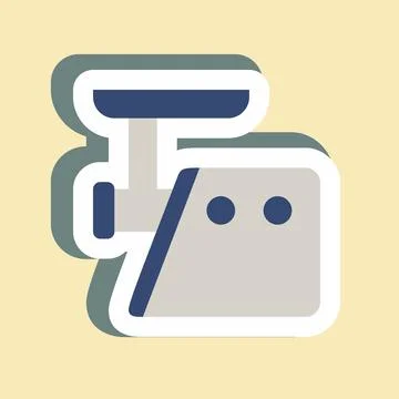 Sticker Meat Grinder - Simple illustration,Editable stroke Illustrazione stock