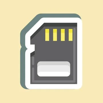 Sticker Memory Card. suitable for Computer Components symbol. simple design e Illustrazione stock