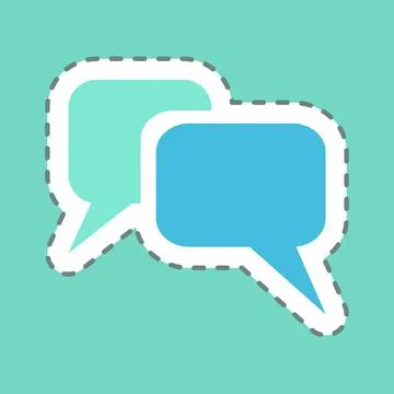 Sticker Message Bubbles - Line Cut,Simple illustration,Editable stroke Stock Illustration
