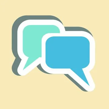Sticker Message Bubbles,Simple illustration,Editable stroke Stock Illustration