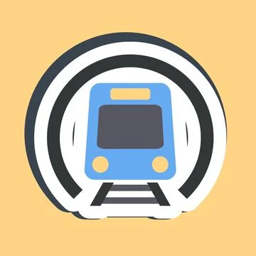 Sticker metro. Transportation elements. Good for prints, posters, logo, sig.. Stock Illustration