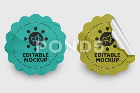 Sticker Mockup PSD Template 8 V1 Modello PSD