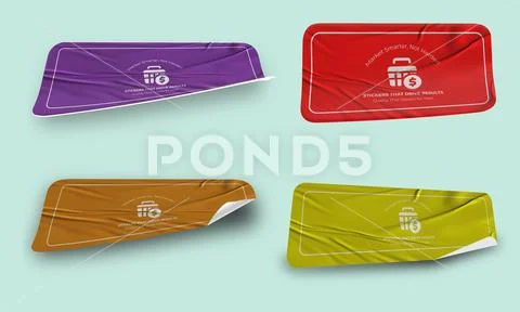 Sticker Mockup PSD Template 8 V1 Modello PSD