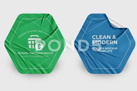 Sticker Mockup PSD Template 8 V1 Modello PSD