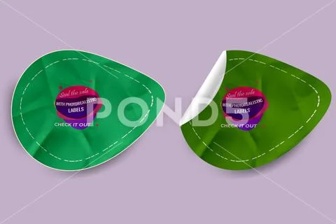 Sticker Mockup PSD Template 8 V1 Modello PSD