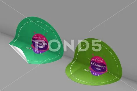 Sticker Mockup PSD Template 8 V1 PSD Template
