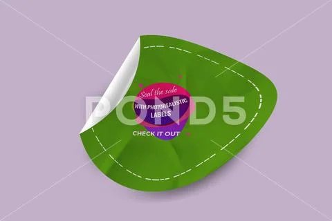 Sticker Mockup PSD Template 8 V1 Modello PSD