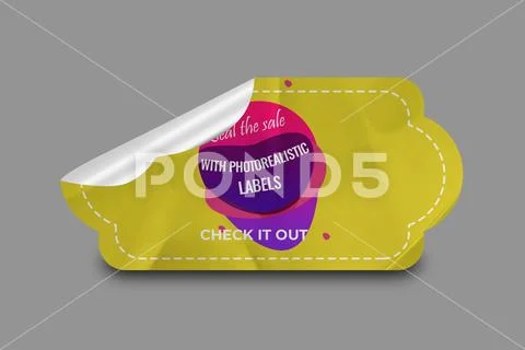 Sticker Mockup PSD Template 8 V1 Modello PSD